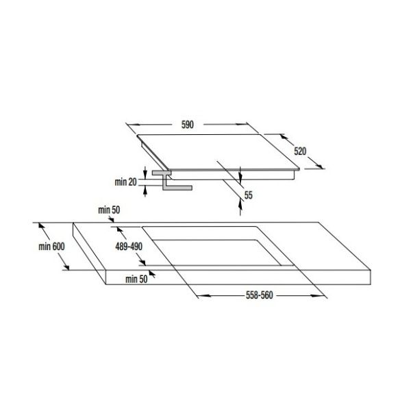 ΑYTONOMH ENTOIXIZOMENH ΚΕΡΑΜIΚΗ ΕΣΤΙΑ KORTING RAHMENLOS HE6241C - Image 3